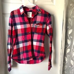 Abercrombie & Fitch Plaid Button-Up Shirt 100% cotton Y2K women size S